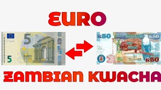 Euro To Zambian Kwacha Exchange Rate Today  EUR To ZMW  Euro To Kwacha [upl. by Adnalor]