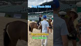 McLain Ward congratulates Carsyn after a successful final small pony victory at the USEF Pony Finals [upl. by Ravert]