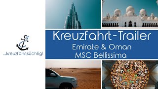 KreuzfahrtTrailer Emirate amp Oman mit MSC Bellissima 2020  Vorschau auf die Vlogs zur Reise [upl. by Yekciv]