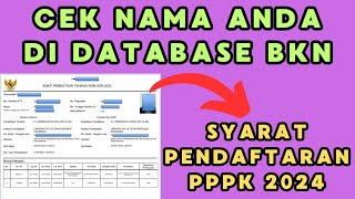 🔴Cara Cek Nama Terdaftar di DATABASE BKN Untuk Persiapan Pelamaran PPPK 2024  Lakukan Segera [upl. by Eybba]