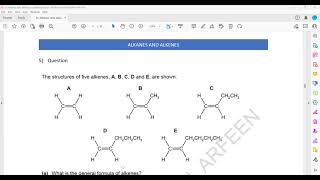 Exercise 2 Alkanes and Alkenes Question 4 to 11 Cambridge IGCSE O level Chemistry Lesson 65 part d [upl. by Kopple]