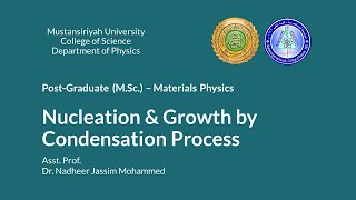 1 Nucleation amp Growth by Condensation Process [upl. by Liam127]