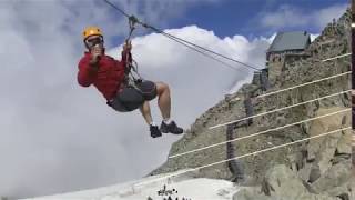 Le retour de la Tyrolienne  Aiguille des Grands Montets [upl. by Yarised]