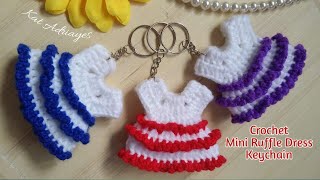 Crochet Mini Dress Keychain  Mini Ruffle Dress  DIY Souvenir  Crochet Pattern [upl. by Viole721]