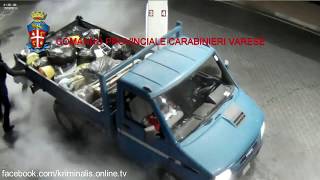 Italy Varese Payment terminal theft at the Gas station [upl. by Ahsilram]