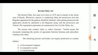 Kerala Chitty Act [upl. by Riva]