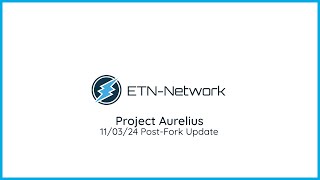 Project Aurelius PostFork Update 110324  Electroneum [upl. by Leasi]