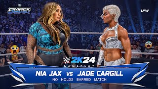 WWE2K24  Nia Jax vs Jade Cargill No Holds Barred Match at Smackdown [upl. by Behnken]