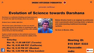 Evolution of Science towards Darshana  Mohan Krishna Sonti [upl. by Gnues]