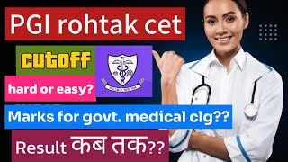 PGI rohtak cet exam result cutoff for medical clgnursing pgi pgimer [upl. by Cassil]