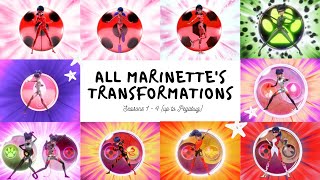 All Marinettes transformations S14 up to Pegabug [upl. by Namzzaj143]