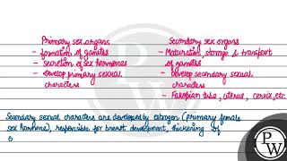 StatementI In mammals the female secondary sexual characters are developed by gonadotropinsS [upl. by Aisined]