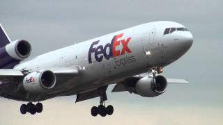 FedEx N381FE MD1010 DC10 Landing Portland Airport PDX [upl. by Teri]