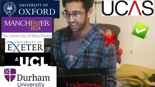 Reacting to UCAS UK Uni Decisions Live  Oxford UCL Durham Exeter Manchester [upl. by Llenrup]