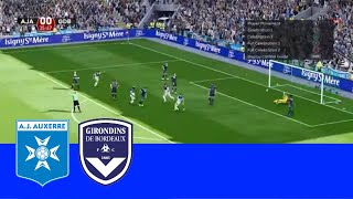 Auxerre vs Bordeaux Résumé et Buts  Ligue 2 202324  Football Simulation PES 21 [upl. by Langelo]