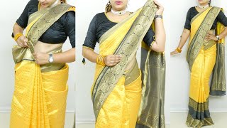 Beginners Saree Draping For Slim Look In Saree  Perfect Saree Draping Tips amp Tricks  How To Drape [upl. by Honeyman]