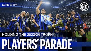 PLAYERS PARADE ⭐⭐  HOLDING THE 202324 TROPHY 🏆🖤💙 [upl. by Erodroeht]