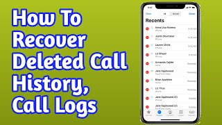 How To Recover Deleted Call History Android  Call history recovery [upl. by Valerian642]