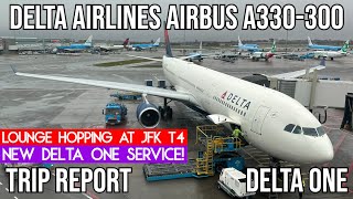 TRIP REPORT Delta Airlines Airbus A330300 DELTA ONE New York JFK  Amsterdam AMS [upl. by Aloivaf]