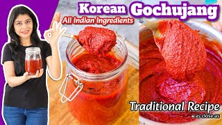 Korean Chilli Paste Recipe 💜  Gochujang Recipe with Indian Ingredients एकदम सस्ते में बनाएं [upl. by Correna]