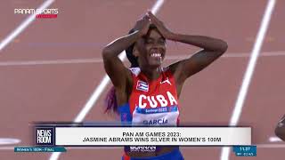 PAN GAMES 2023 JASMINE ABRAMS WINS SILVER IN WOMEN’S 100M [upl. by Eldred]