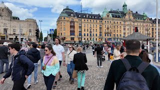 Stockholm Sweden   Saturday Walk  Summertime  Citytour  4K [upl. by Divod477]