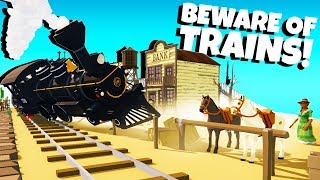 DERAILING TRAINS and Destroying Cities  Beware of Trains Gameplay [upl. by Htebzil399]