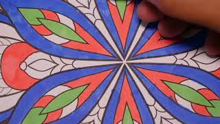 ASMR RELAJANTE  Coloreando un MANDALA con Rotuladores de COLORES SIN HABLAR [upl. by Damara]