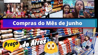 Compras do Mês de Junho veja o preço do arroz e quanto gastamos nas compras [upl. by Joeann]