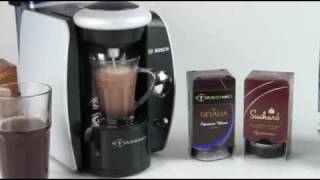 Making a Chocolate Café Au Lait with Tassimo Brewbot [upl. by Econah]