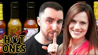 Twitch Streamer Gets SPICY with His Wife  Hot Ones Hot Sauce Challenge [upl. by Ettelrahc]