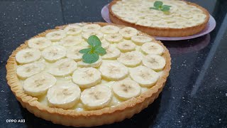 كيكة البنان tarte au banane🍌بكريمة البتسيار نتاع المحلات الجزائرية جد راقية بمقادير بسيطة دير 2كيكات [upl. by Myer]