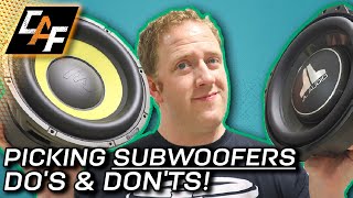 DOs amp DONTs  Picking a Subwoofer for YOUR vehicle [upl. by Dev]