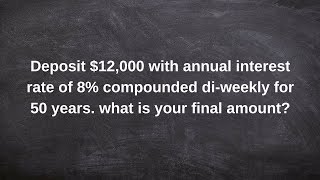 Applying compound interest to find the final value of a deposit over the years [upl. by Zetneuq]