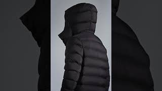 MONCLER Shiny Ume Short Down Jacket Hooded Black Men [upl. by Eelahc]