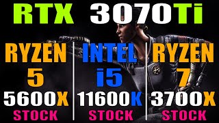 RYZEN 5 5600X vs INTEL i5 11600K vs RYZEN 7 3700X  RTX 3070Ti  8GB  PC GAMES TEST [upl. by Wiltshire717]