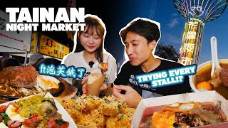 Eating EVERYTHING at Tainan Biggest Night Market ft puffku  Taiwan Street Food [upl. by Ternan734]