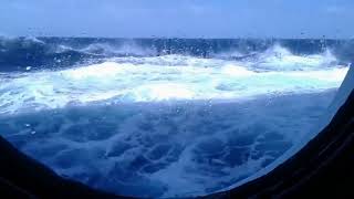 10 Hours Porthole View of Heavy Sea  Video amp Audio 1080HD SlowTV [upl. by Arorua721]