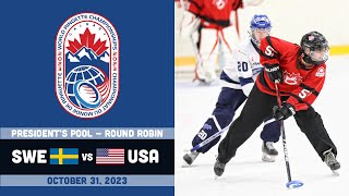 2023 World Ringette World Championships ⭕ President’s Pool USA vs Sweden Oct 31 2023 [upl. by Odiug941]