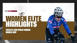 Val Di Sole  Women Elite Highlights  202324 UCI Cyclocross World Cup [upl. by Weingarten]