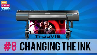 Changing the ink on a Roland TrueVis printer [upl. by Onnem]