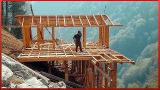 Man Builds Amazing House on Steep Mountain in 8 Months  Start to Finish by MrWildNature [upl. by Kalil]