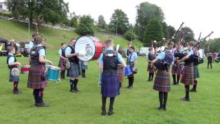 Film of the Finzean School of Piping display during Banchory River festival in Scotland June 2017 [upl. by Chlo]