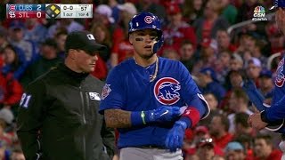 CHCSTL Baez plates Heyward on safety squeeze bunt [upl. by Naugan]