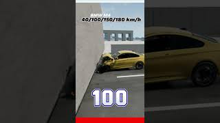 BMW M4 Crash Test at 40 100 150 and 180 kmh [upl. by Kissie]