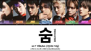 NCT DREAM 엔시티 드림  숨 BREATHING LYRICS COLOR CODED HANROMENG [upl. by Vachell]