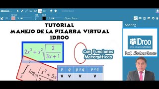 Tutorial  Manejo de la Pizarra Virtual IDROO Con funciones Matemáticas para Maestros 2021 [upl. by Urana]