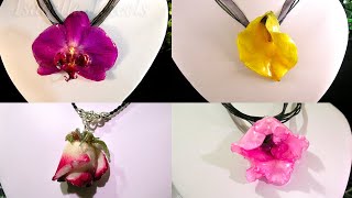 Gioielli con fiori veri Creazioni resina con fiori flowers epoxy resin jewelry [upl. by Tymon]