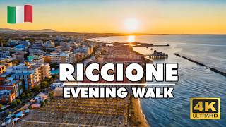 RICCIONE Rimini Italy 🇮🇹  An Evening Walking Tour 4K [upl. by Stier]