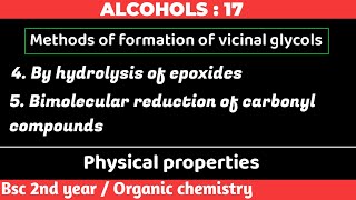 Methods of formation of vicinal glycols  02  Alcohols  Bsc 2nd year organic chemistry [upl. by Engleman]